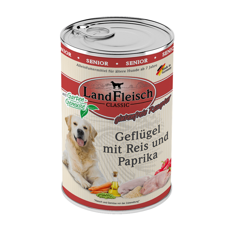 LandFleisch Classic Senior Geflügel mit Reis und Paprika & Gartengemüse