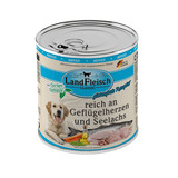 LandFleisch Dog Classic reich an Geflügelherzen und Seelachs & Gartengemüse