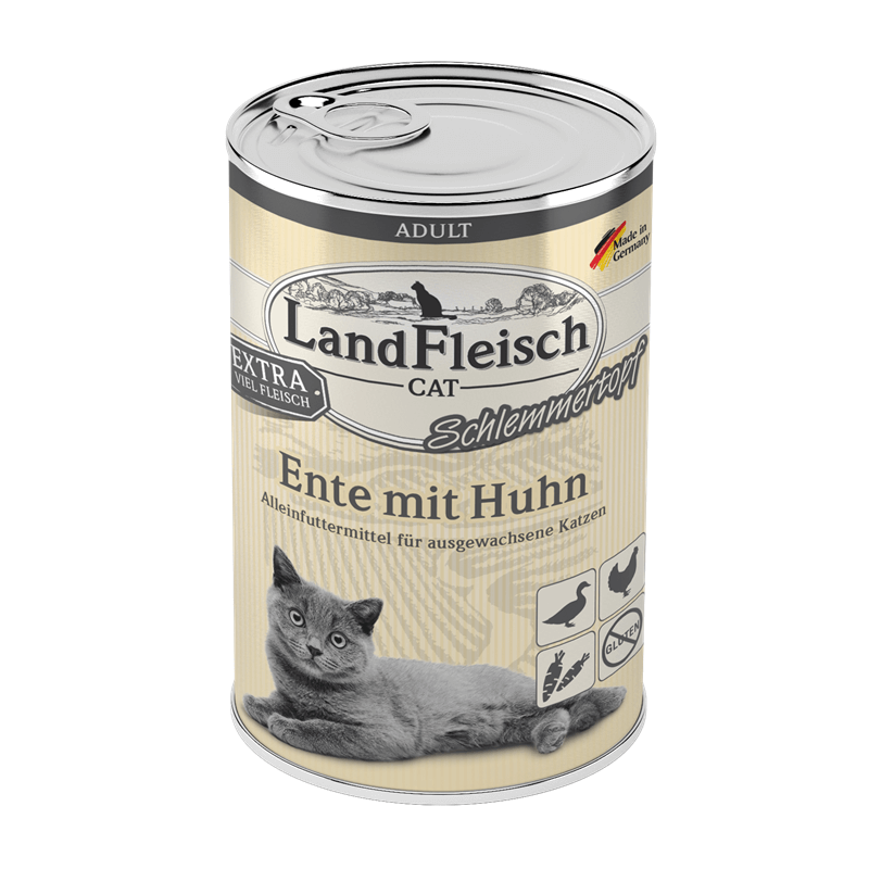 LandFleisch Cat Adult Schlemmertopf Ente mit Huhn