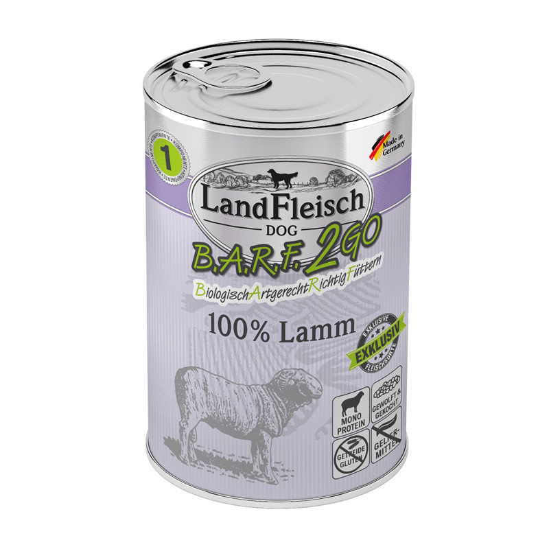 LandFleisch B.A.R.F.2GO Exklusiv 100% vom Lamm