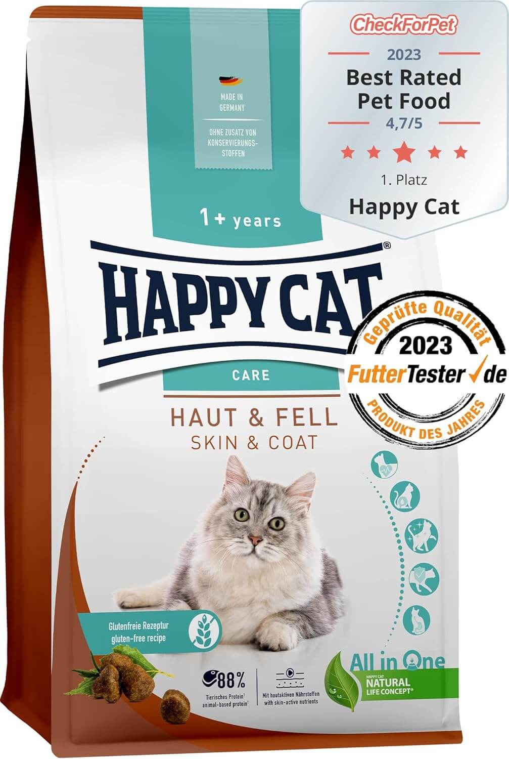 Happy Cat Sensitive Haut & Fell - hochwertiges Futter für Katzen mit empfindlicher Haut und glänzendem Fell.