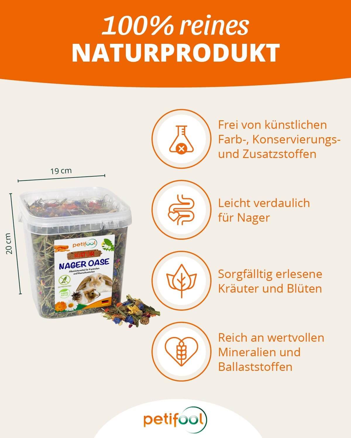 petifool Nager Oase - Nagerfutter - Naturprodukt