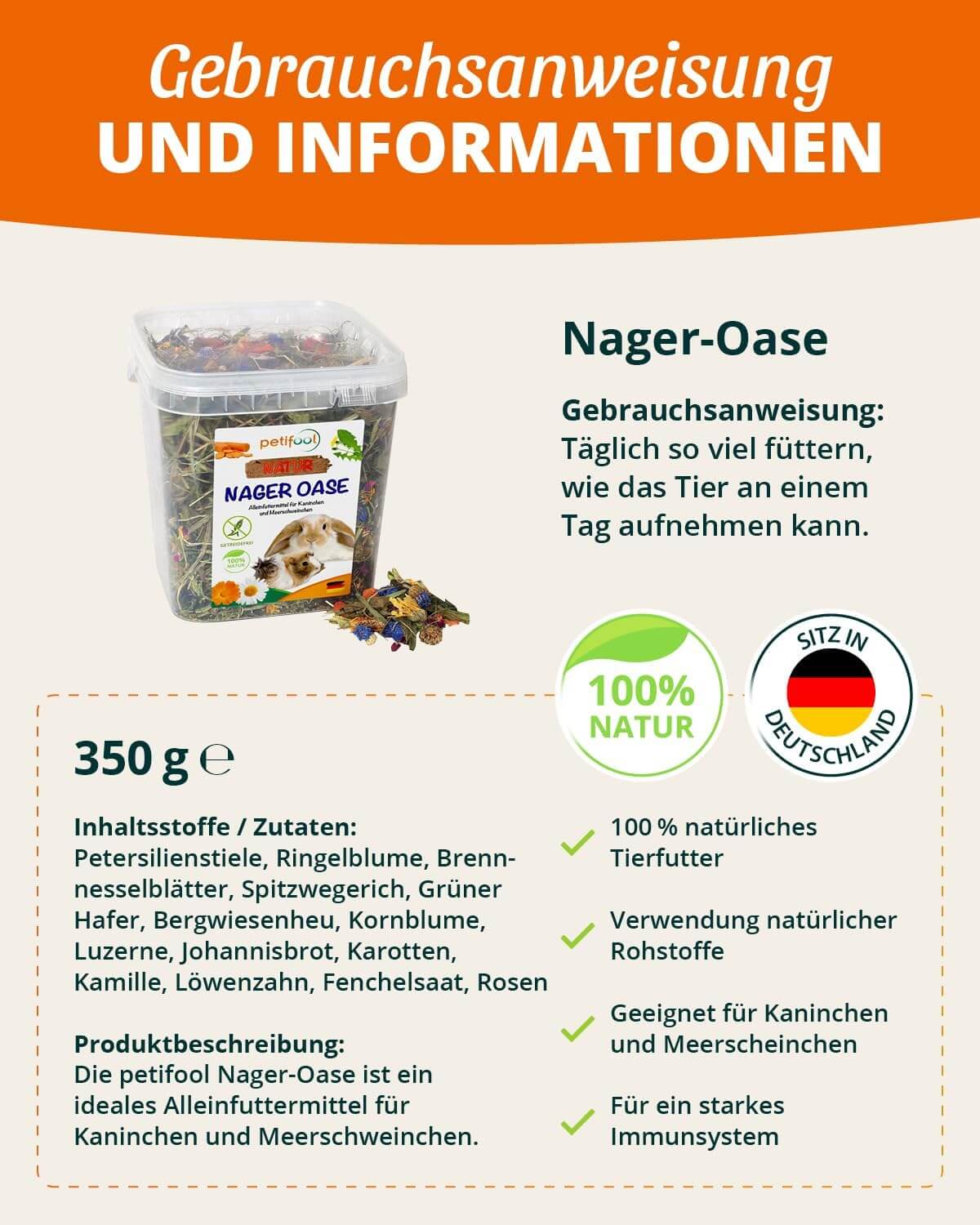 petifool Nager Oase - Nagerfutter - Gebrauchsanweisung