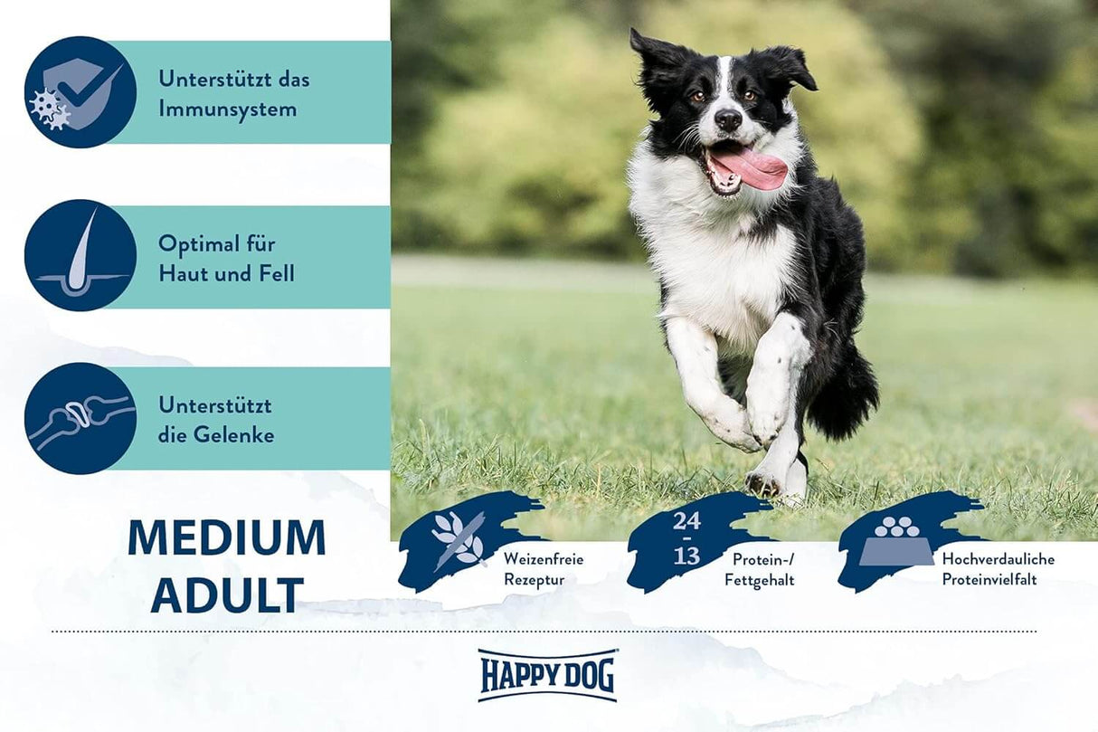 Happy Dog Supreme fit & vital Medium Adult: Trockenfutter für gesunde Hunde mit optimaler Ernährung.