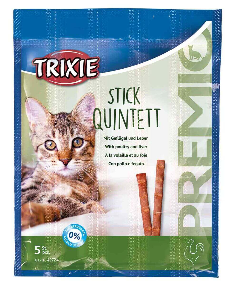 Trixie Premio Katze Sticks Quinett Geflügel/Leber