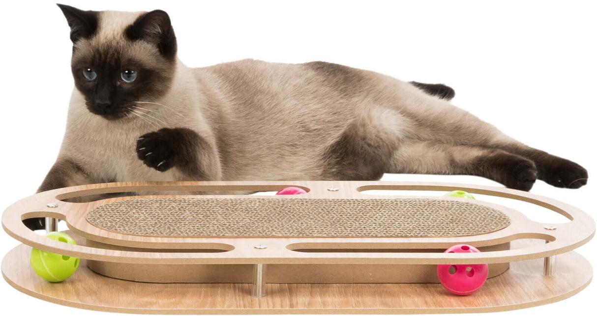 Trixie Kratzpappe mit Spielzeug, Katzenminze