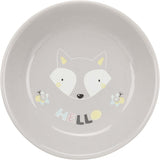 Trixie Katzennapf Junior flach mit einem süßen Fuchsdesign und dem Schriftzug 'HELLO'.