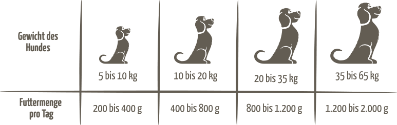 MjAMjAM Dog Fütterungsempfehlung