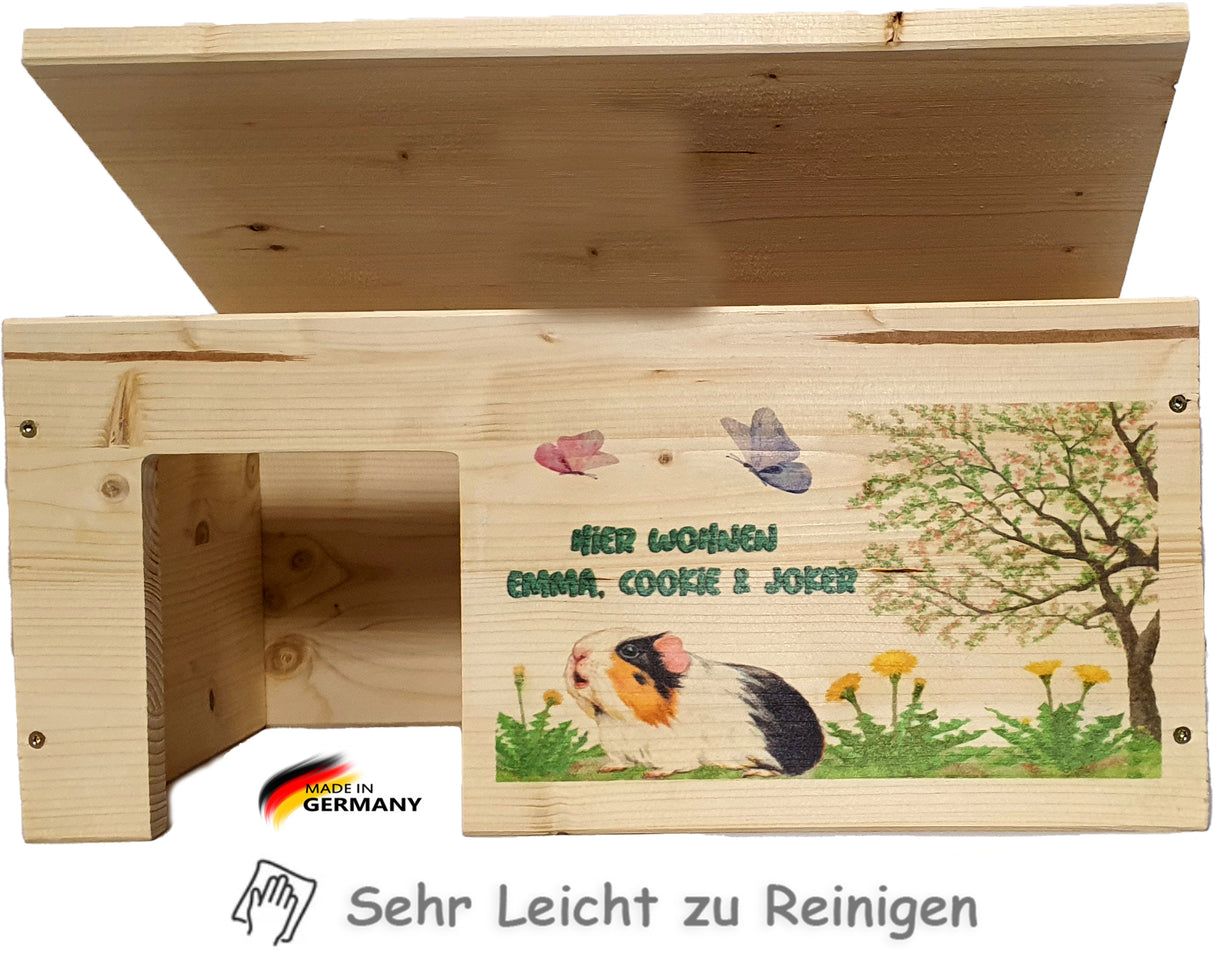 Meerschweinchenhaus aus Holz Personalisiert