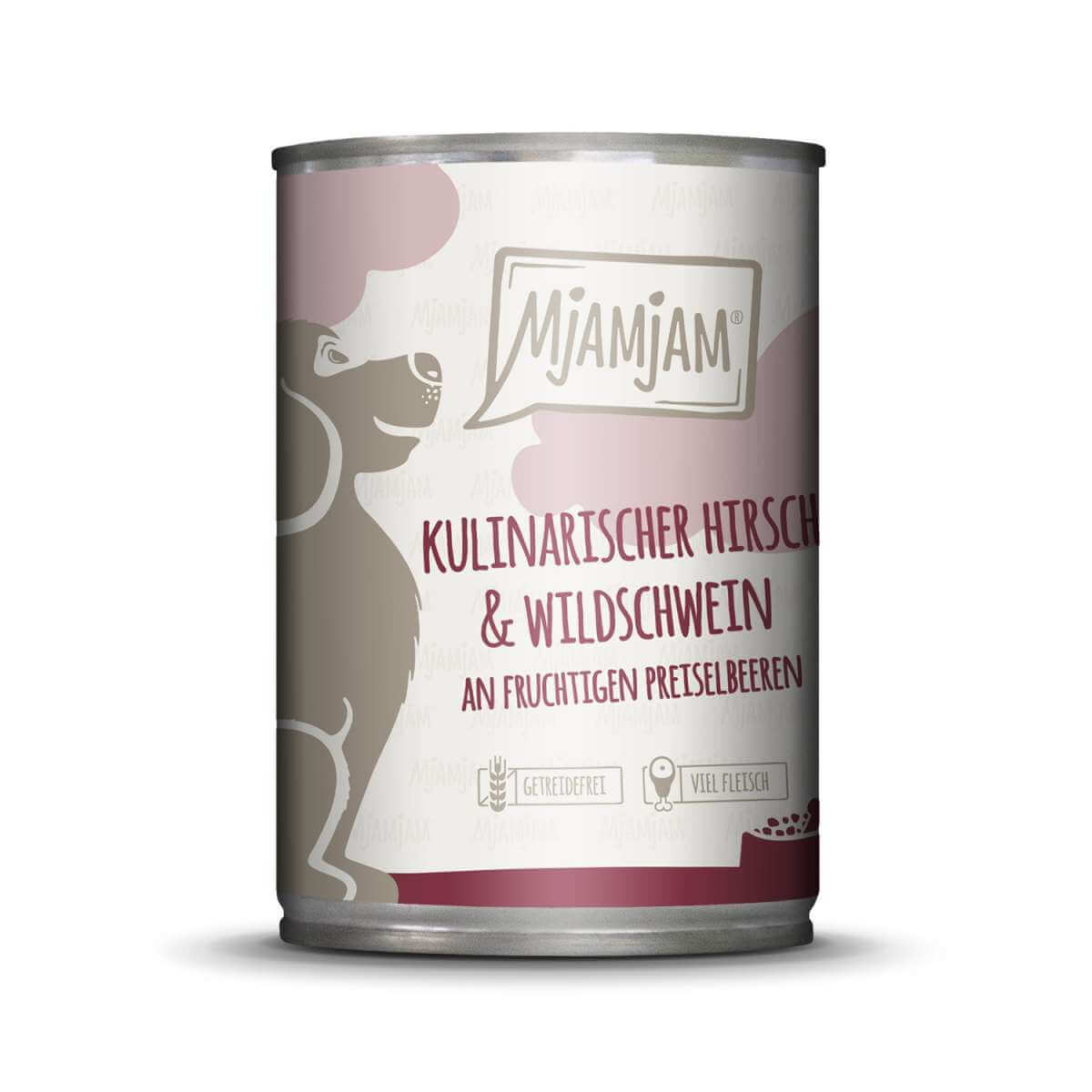 MjAMjAM Dog - kulinarischer Hirsch & Wildschwein an Preiselbeeren 400g